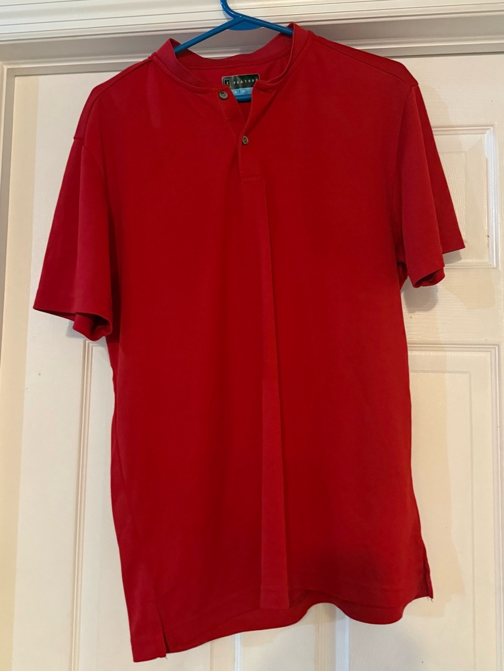 PGA Tour Men's Solid Red Short Sleeve Shirt